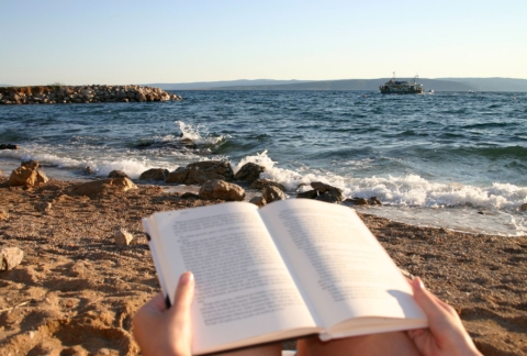 book on the beach